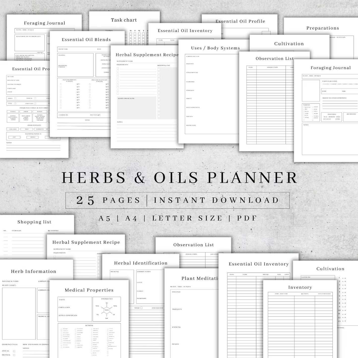 Herbs & Essential Oils Planner